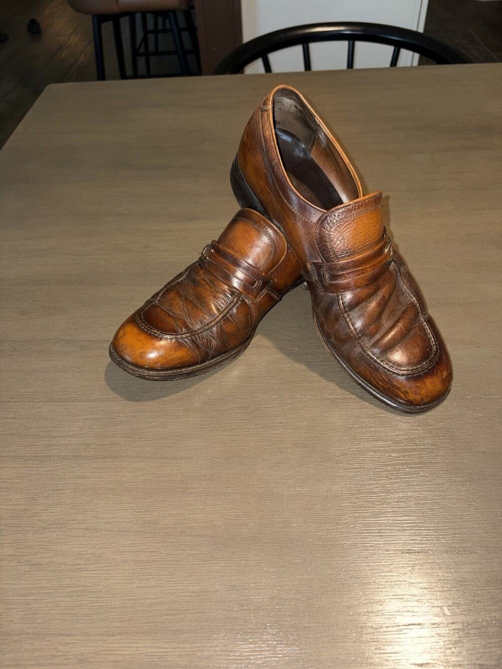 Vintage Jarman Men’s Brown Leather Bit Loafers Slip On Dress Shoes Size 9